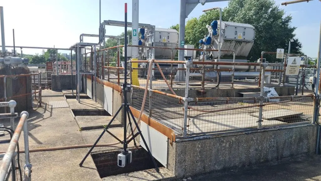 3D laser scanning of water treatment works (WTW) using inverted tripod