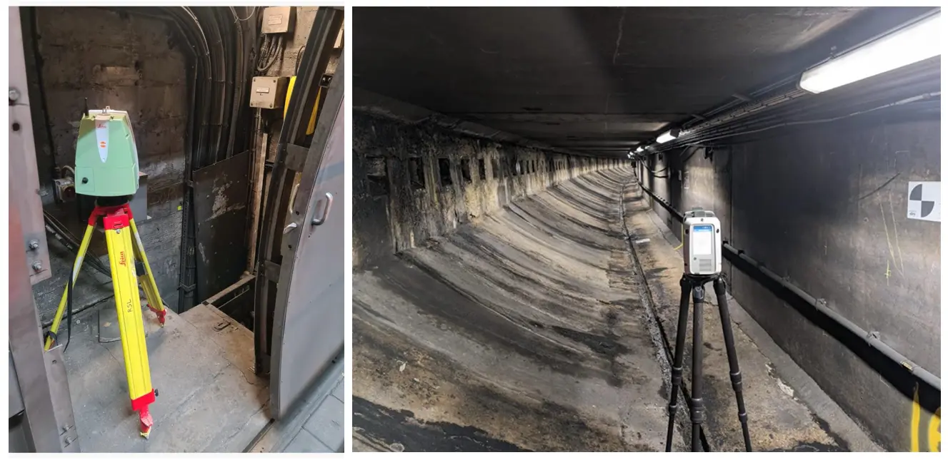 As build survey and BIM ready model of a long confined space sub tunnel