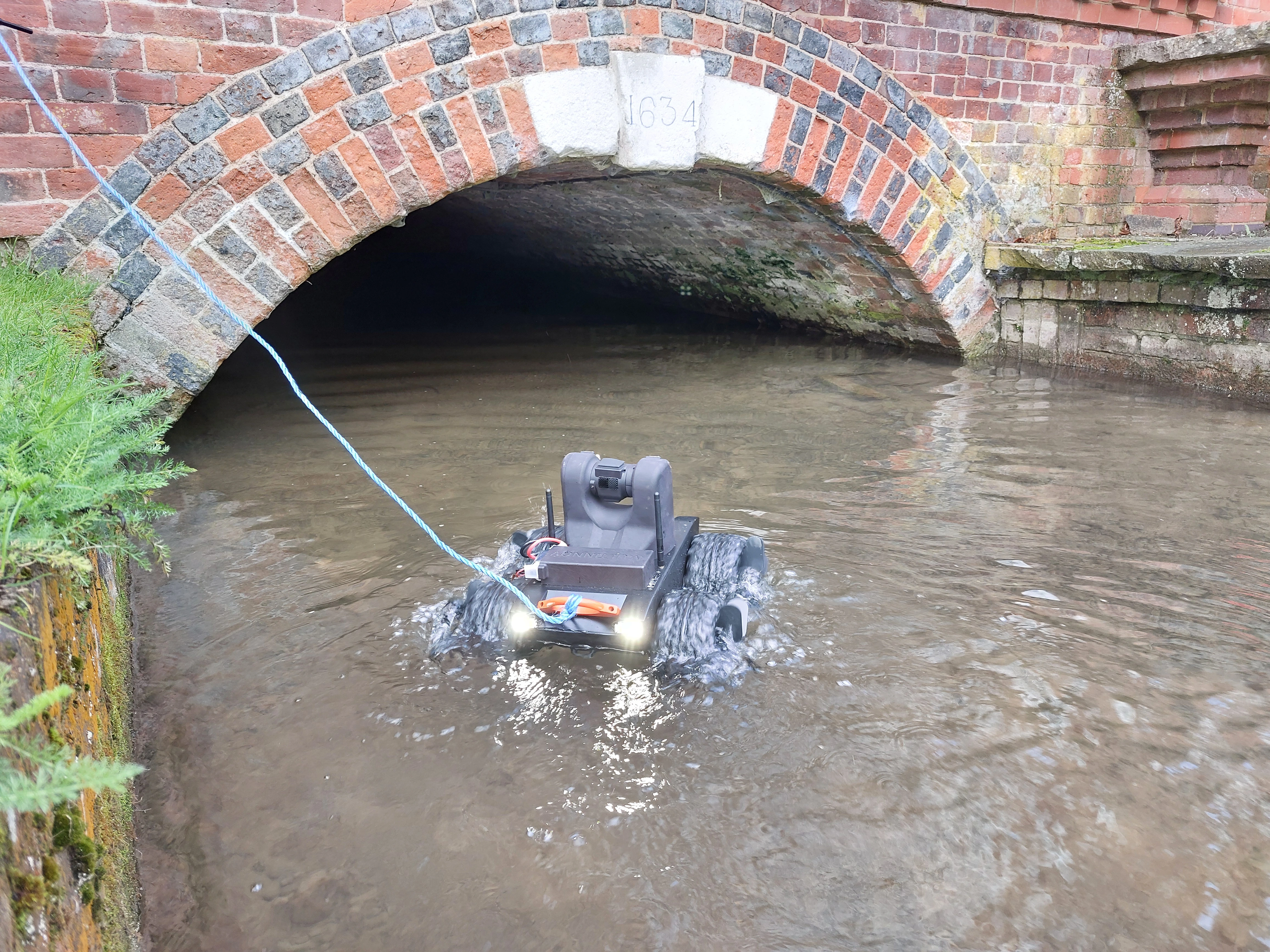 Confined space culvert inspection using remote control boat