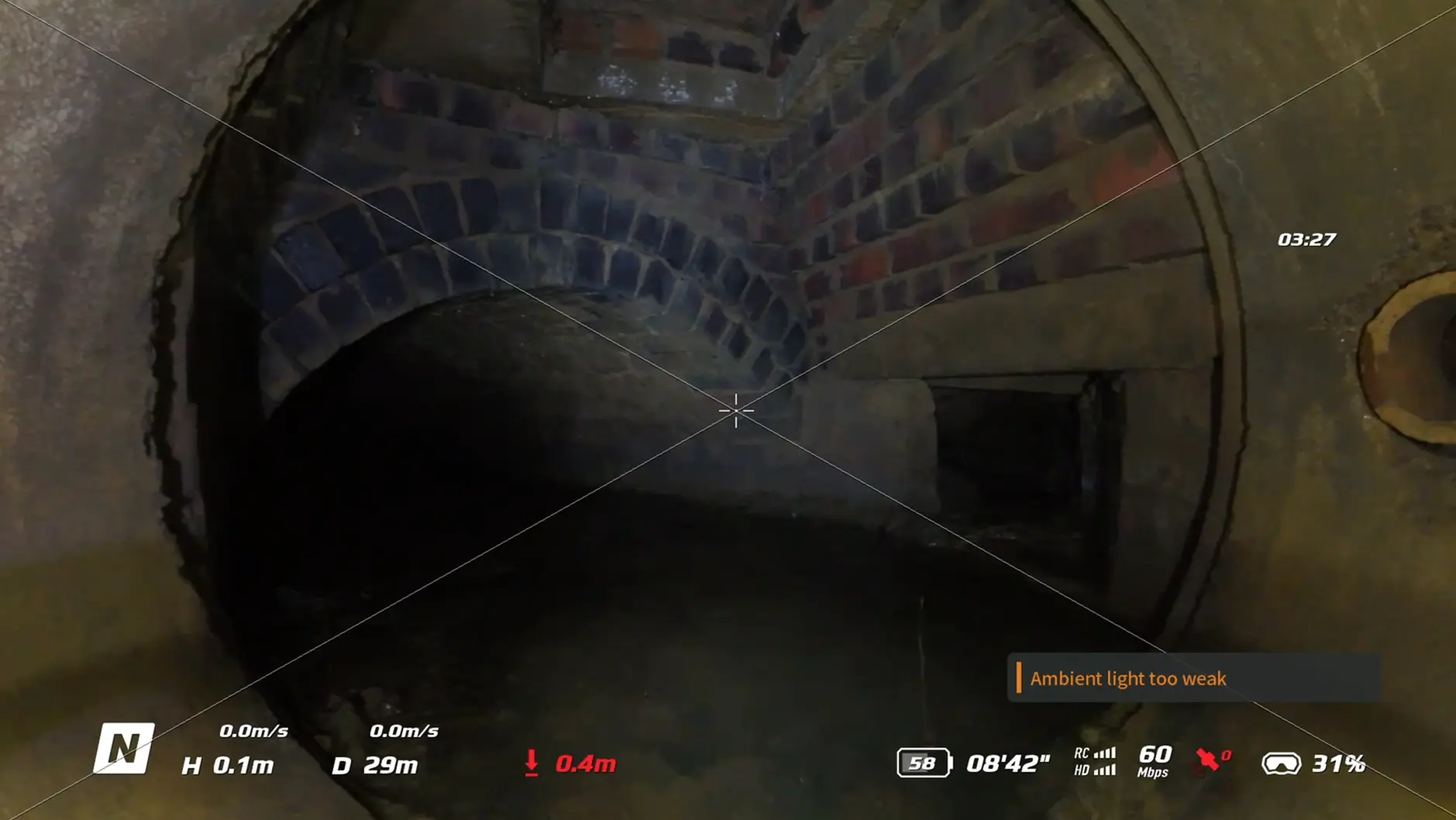 45cm culvert inspection with small drone