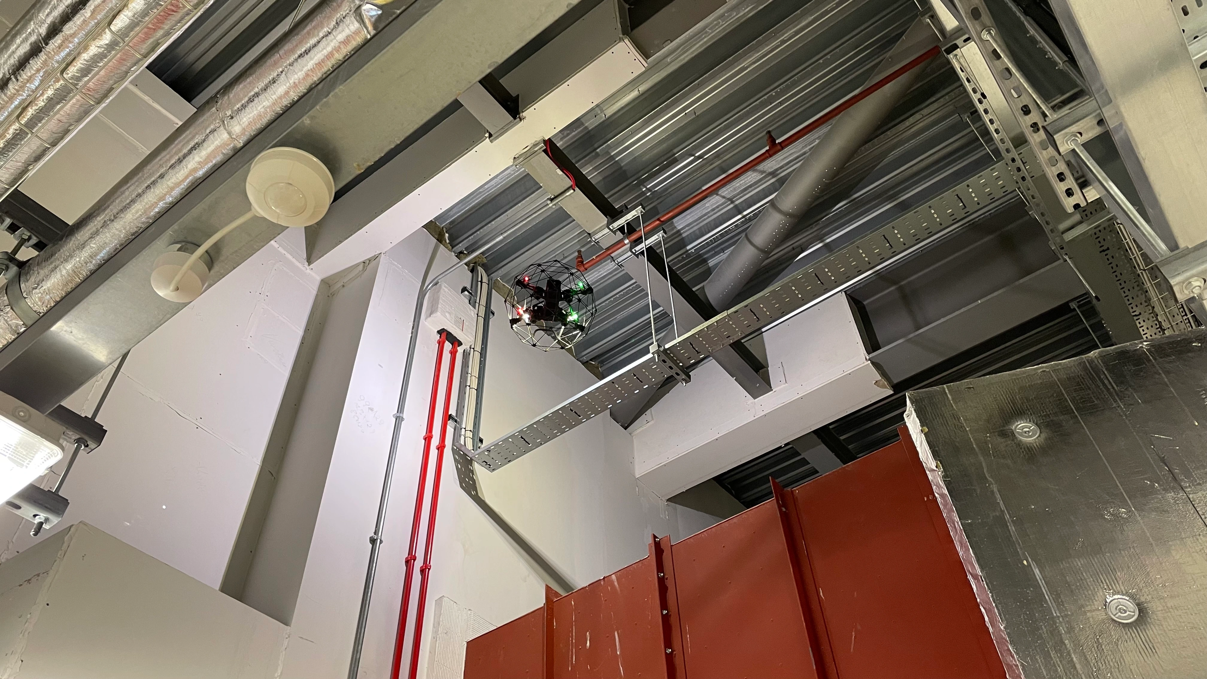 Confined space drone technology used to investigate fire batts in mechanical plant rooms 